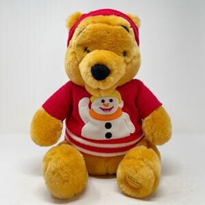Winnie The Pooh Christmas Winter Plush 12" Snowman Sweater Hat Exclusive